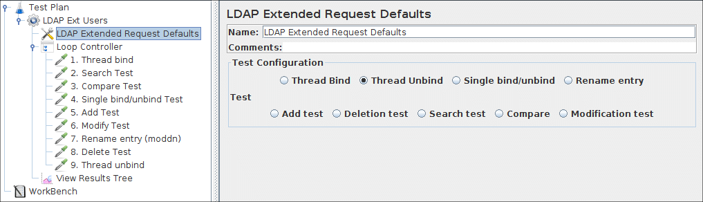 
  Figure 8b.2 Paramètres LDAP par défaut pour notre plan de test