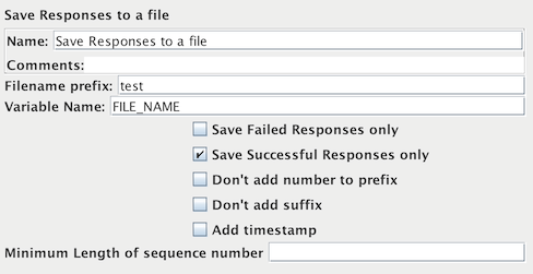 Capture d'écran du panneau de configuration de l'enregistrement des réponses dans un fichier