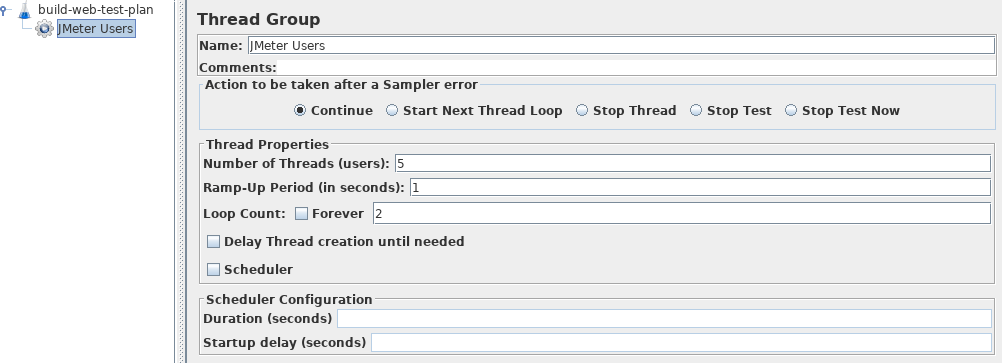 
Figure 4.2.  Groupe de threads d'utilisateurs JMeter